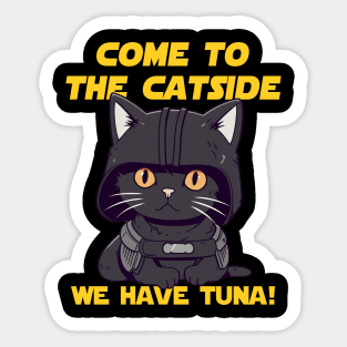 Funny Cute Black Sci-Fi Cat Dark side Sticker